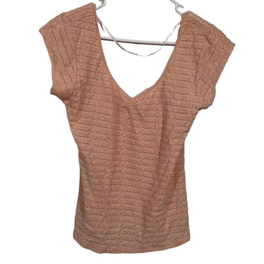 Anthropologie Pins & Needles Peach Short Sleeve Top
